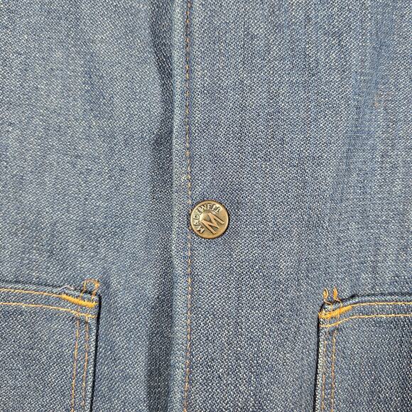 Vintage Sherpa Lined Denim Vest Mens M Madewell USA Made Workwear Western Cowboy - Picture 4 of 13